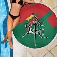 Lithuania Emblem Beach Blanket National Symbol with Traditional Patterns