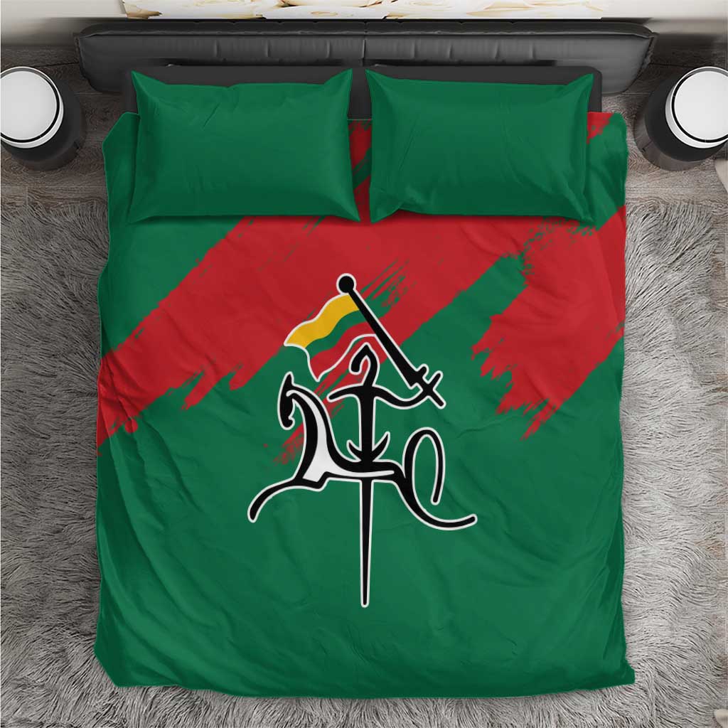 Lithuania Emblem Bedding Set National Symbol with Traditional Patterns
