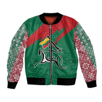 Lithuania Emblem Bomber Jacket National Symbol with Traditional Patterns