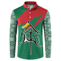 Lithuania Emblem Button Sweatshirt National Symbol with Traditional Patterns