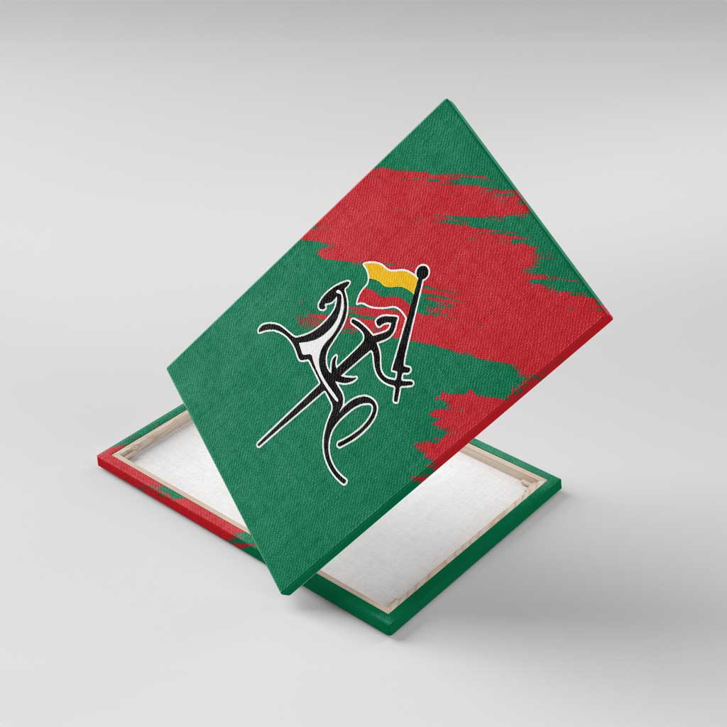 Lithuania Emblem Canvas Wall Art National Symbol with Traditional Patterns