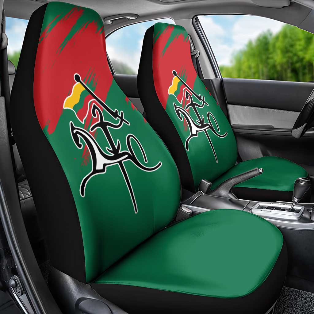 Lithuania Emblem Car Seat Cover National Symbol with Traditional Patterns