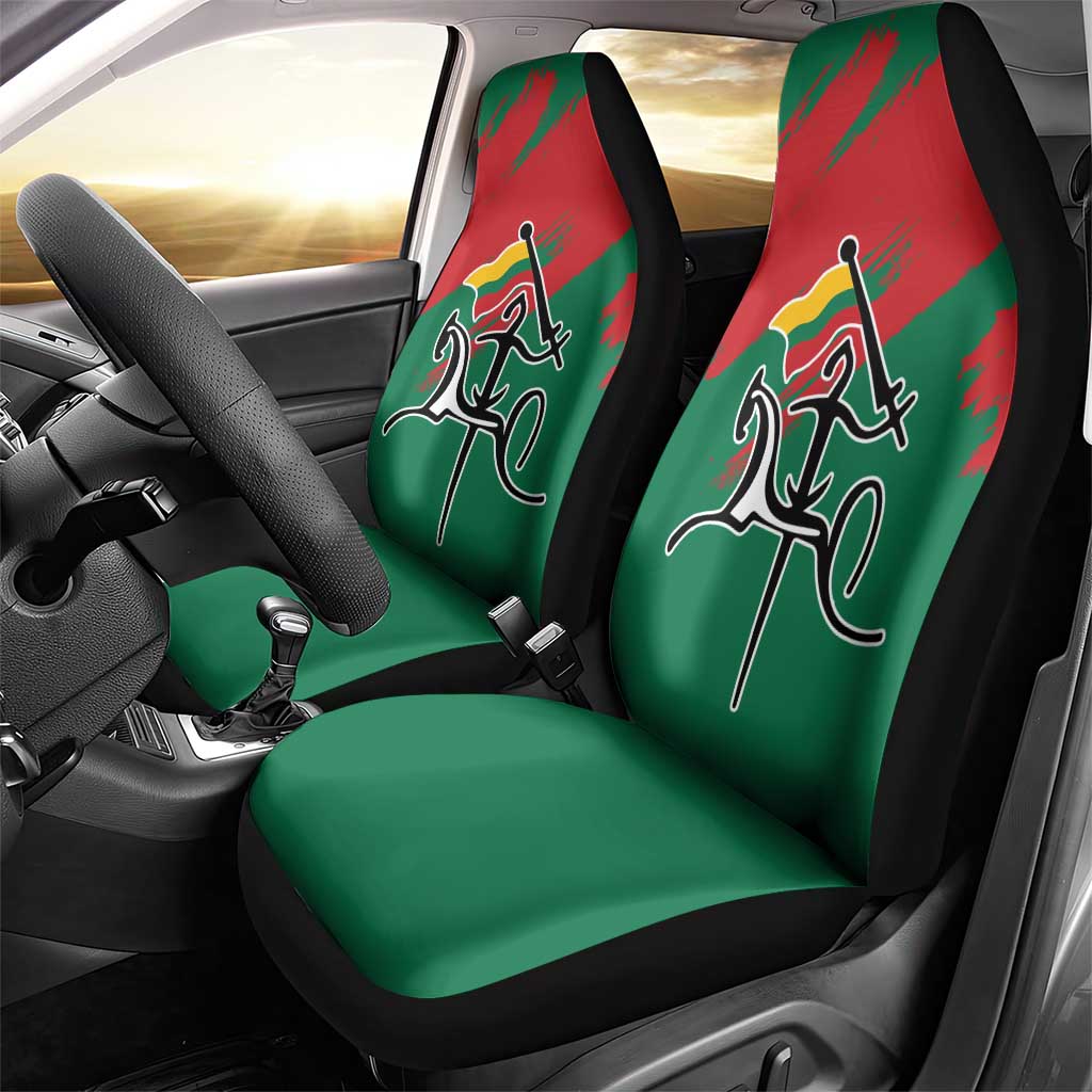 Lithuania Emblem Car Seat Cover National Symbol with Traditional Patterns
