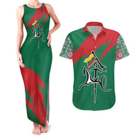 Lithuania Emblem Couples Matching Tank Maxi Dress and Hawaiian Shirt National Symbol with Traditional Patterns
