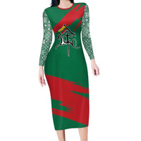 Lithuania Emblem Family Matching Long Sleeve Bodycon Dress and Hawaiian Shirt National Symbol with Traditional Patterns