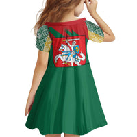 Lithuania Emblem Family Matching Off Shoulder Short Dress and Hawaiian Shirt National Symbol with Traditional Patterns