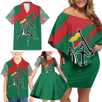 Lithuania Emblem Family Matching Off Shoulder Short Dress and Hawaiian Shirt National Symbol with Traditional Patterns