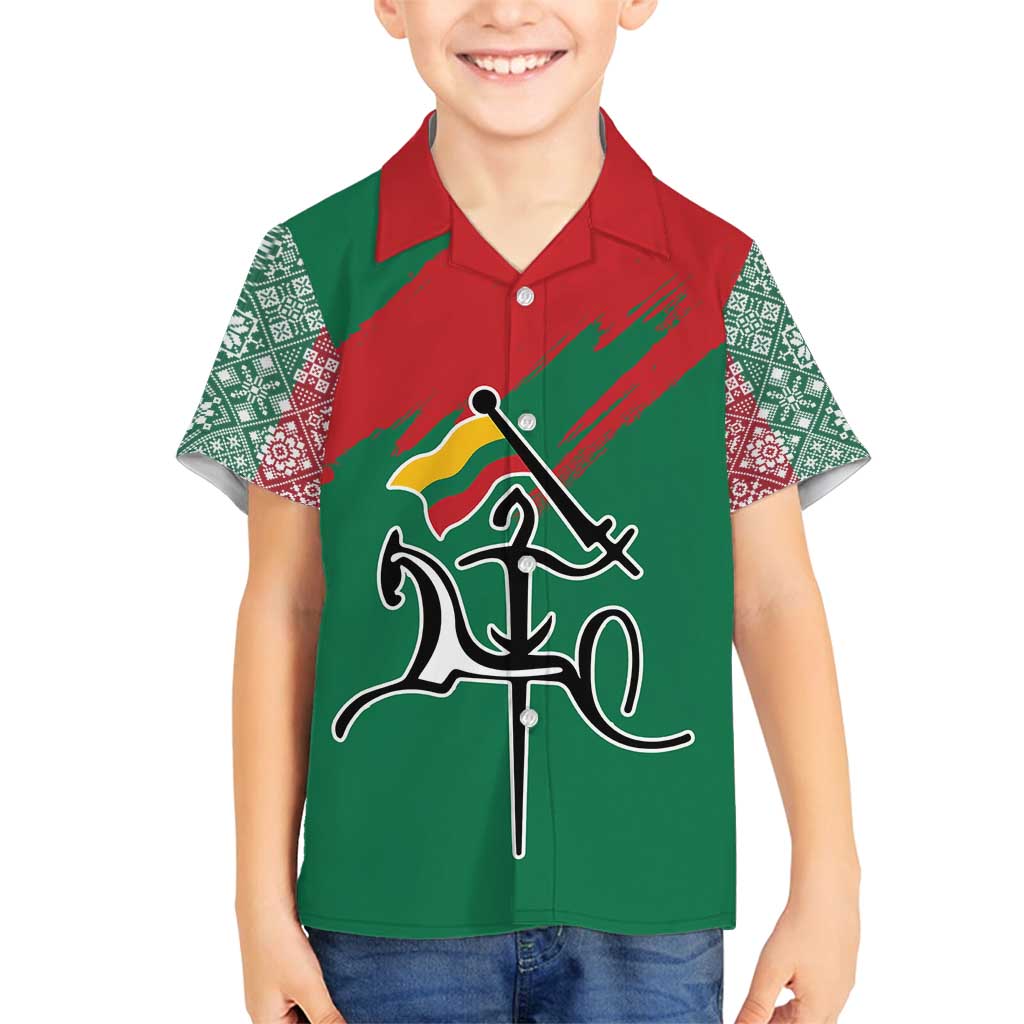 Lithuania Emblem Family Matching Summer Maxi Dress and Hawaiian Shirt National Symbol with Traditional Patterns