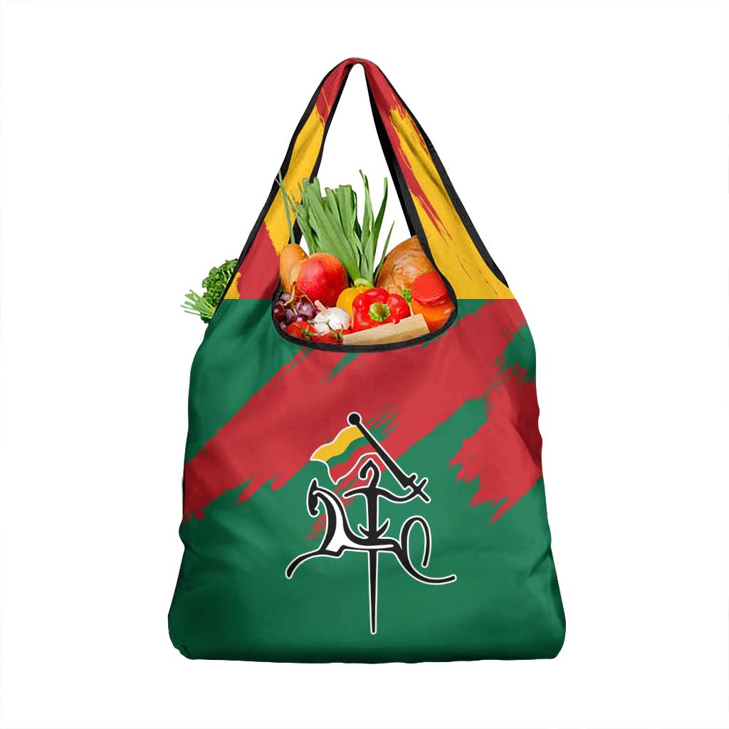 Lithuania Emblem Grocery Bag National Symbol with Traditional Patterns