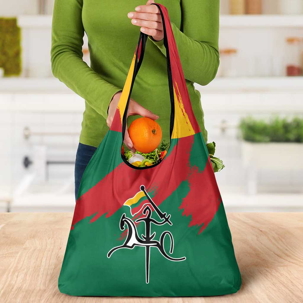 Lithuania Emblem Grocery Bag National Symbol with Traditional Patterns
