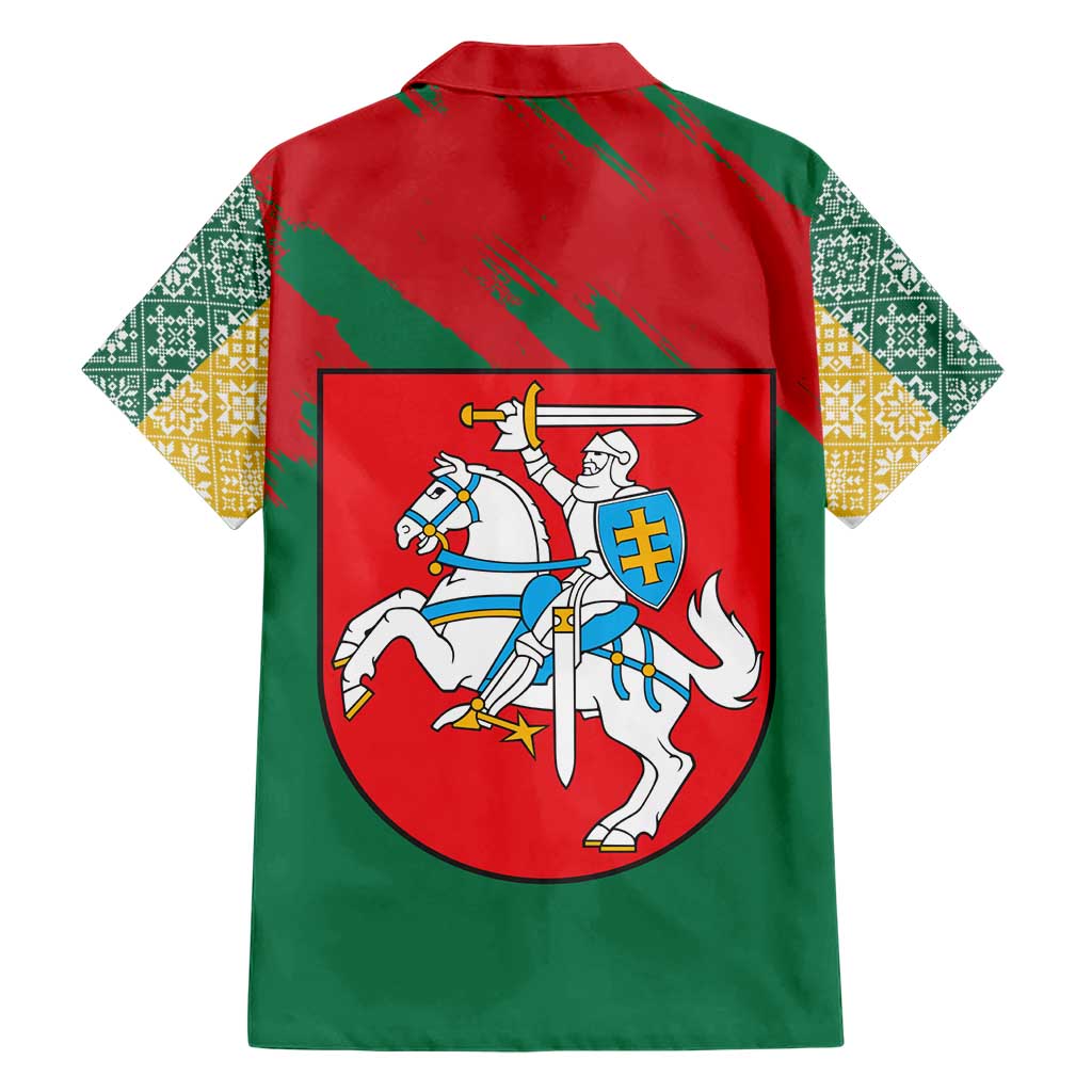 Lithuania Emblem Hawaiian Shirt National Symbol with Traditional Patterns