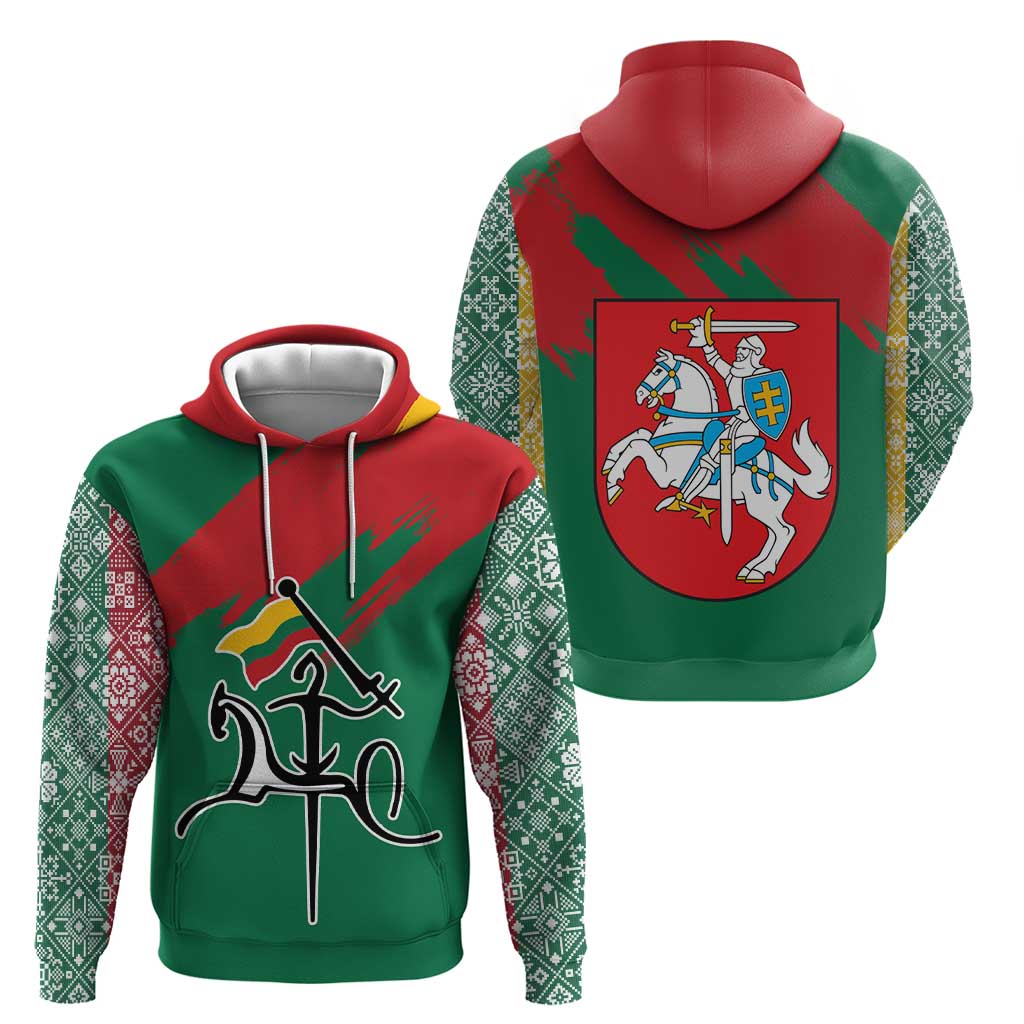 Lithuania Emblem Hoodie National Symbol with Traditional Patterns