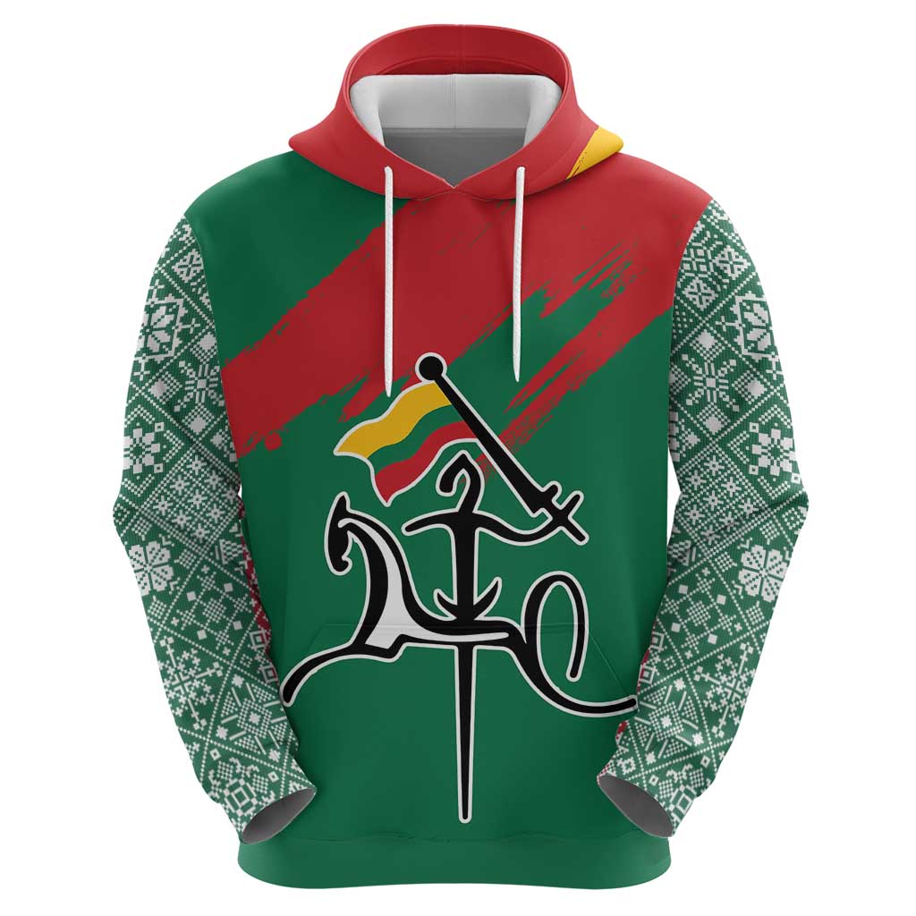 Lithuania Emblem Hoodie National Symbol with Traditional Patterns