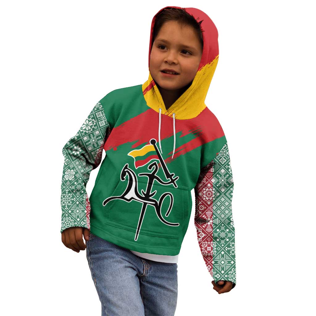 Lithuania Emblem Kid Hoodie National Symbol with Traditional Patterns
