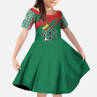 Lithuania Emblem Kid Short Sleeve Dress National Symbol with Traditional Patterns