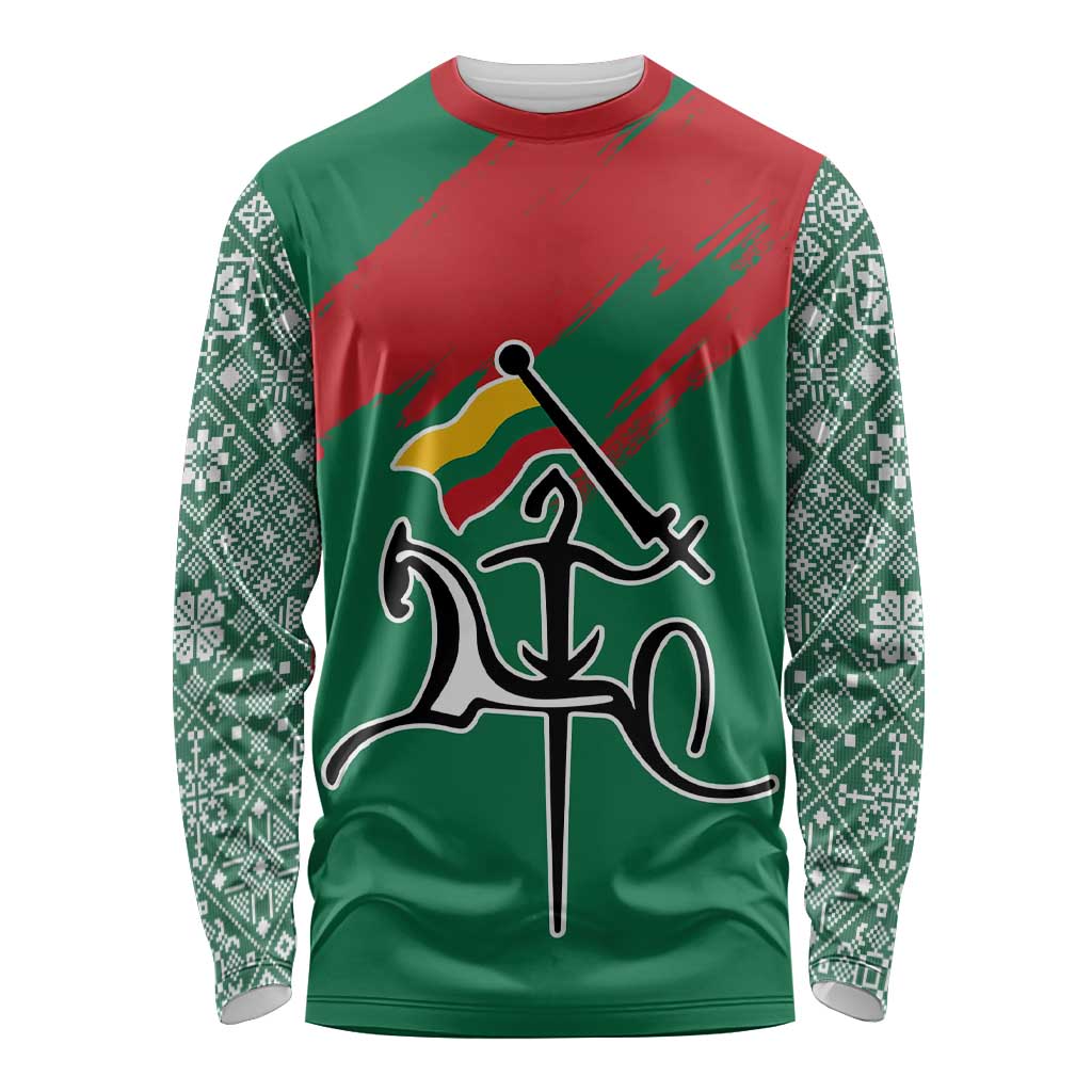 Lithuania Emblem Long Sleeve Shirt National Symbol with Traditional Patterns