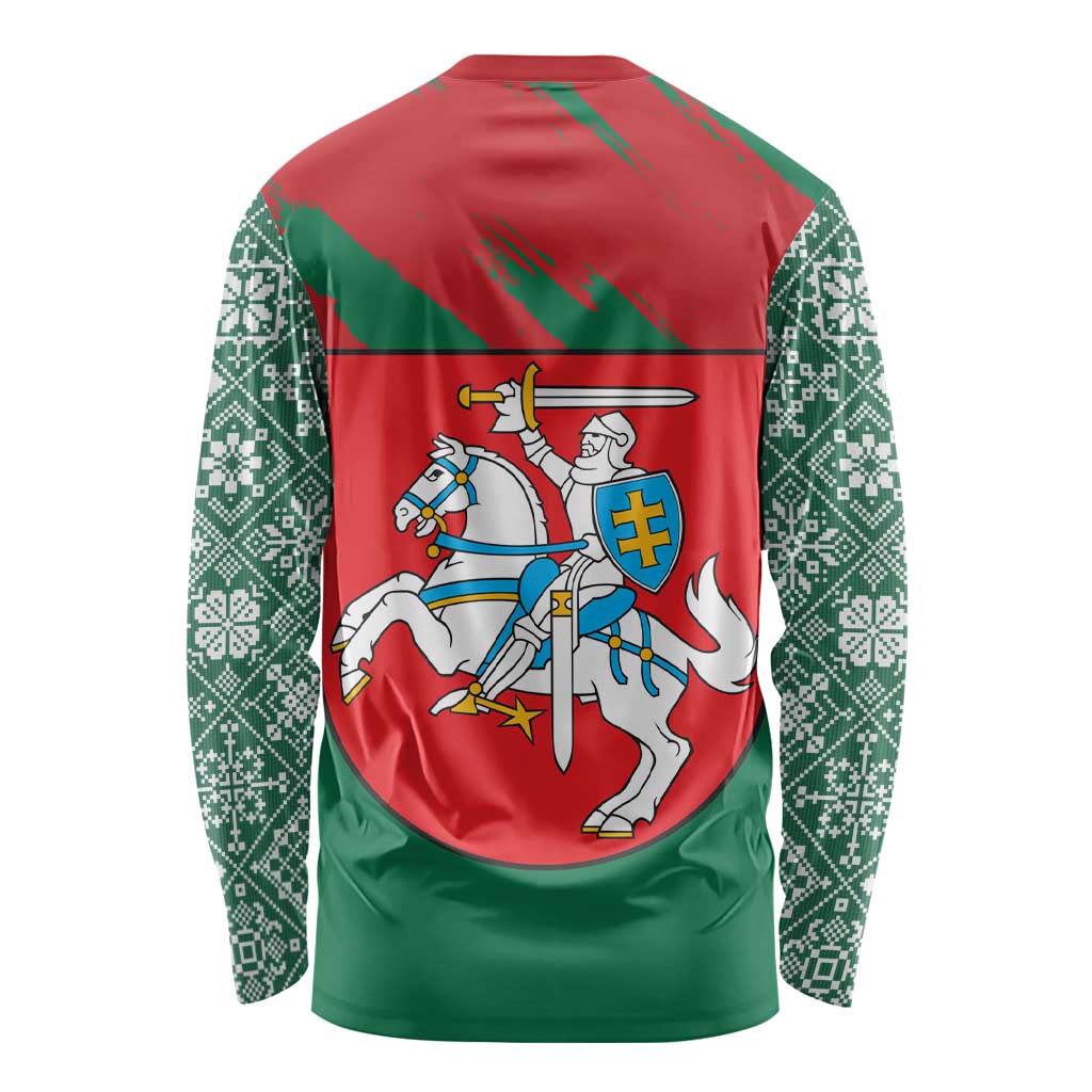 Lithuania Emblem Long Sleeve Shirt National Symbol with Traditional Patterns
