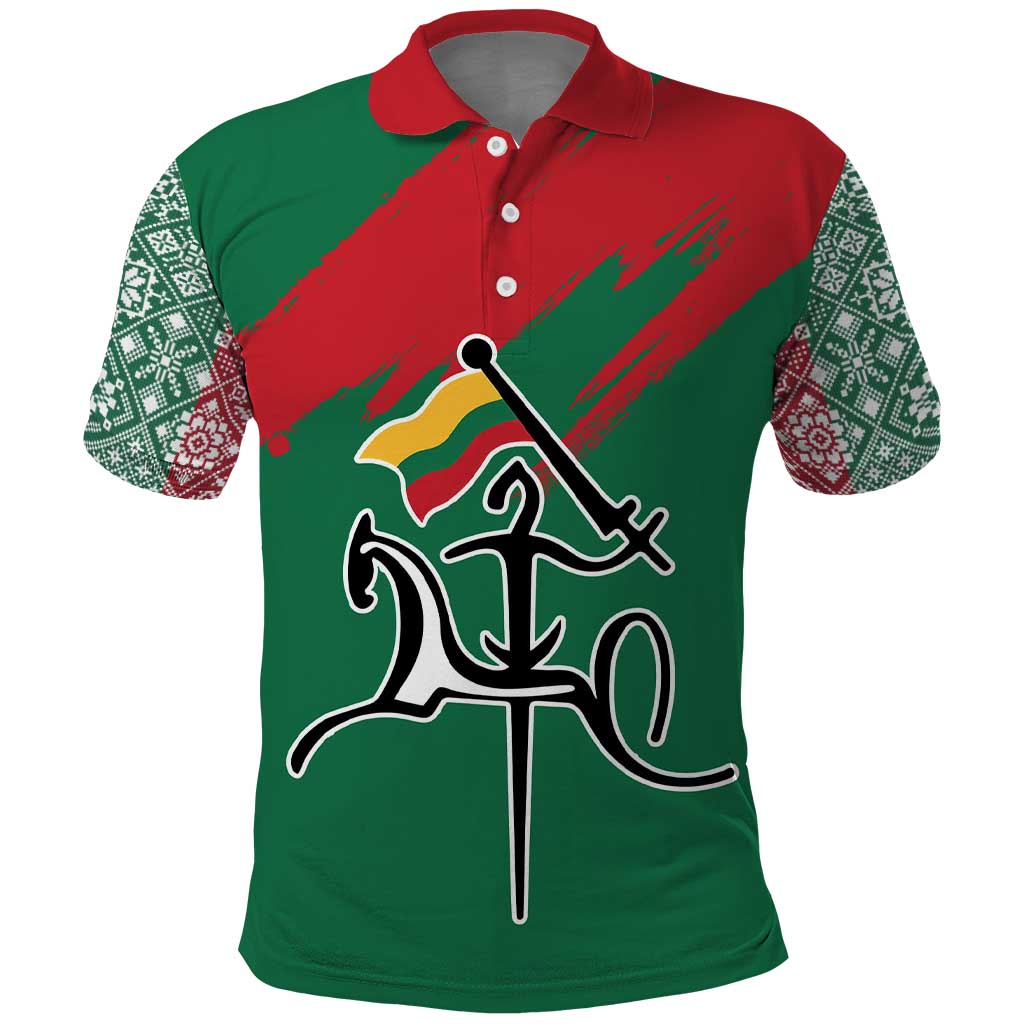 Lithuania Emblem Polo Shirt National Symbol with Traditional Patterns