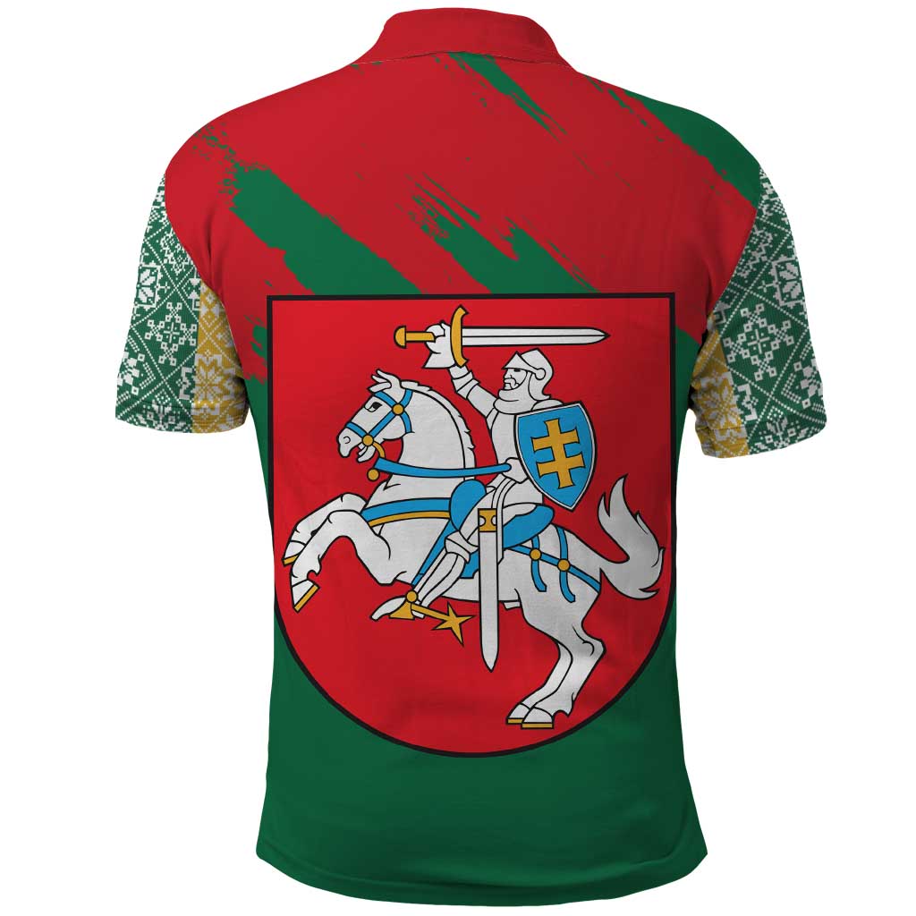 Lithuania Emblem Polo Shirt National Symbol with Traditional Patterns