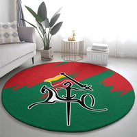 Lithuania Emblem Round Carpet National Symbol with Traditional Patterns