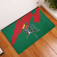 Lithuania Emblem Rubber Doormat National Symbol with Traditional Patterns