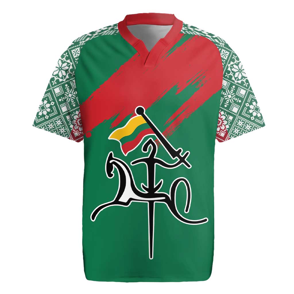 Lithuania Emblem Rugby Jersey National Symbol with Traditional Patterns