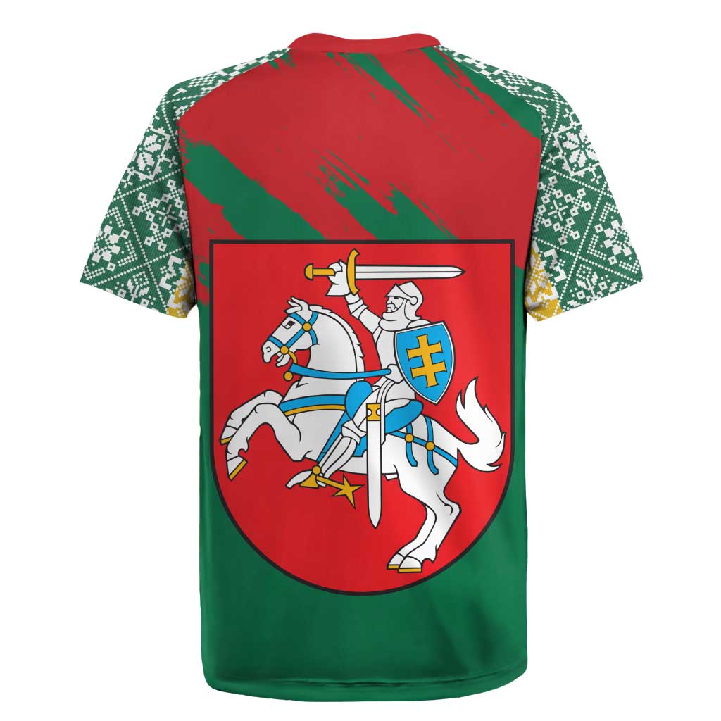 Lithuania Emblem Rugby Jersey National Symbol with Traditional Patterns