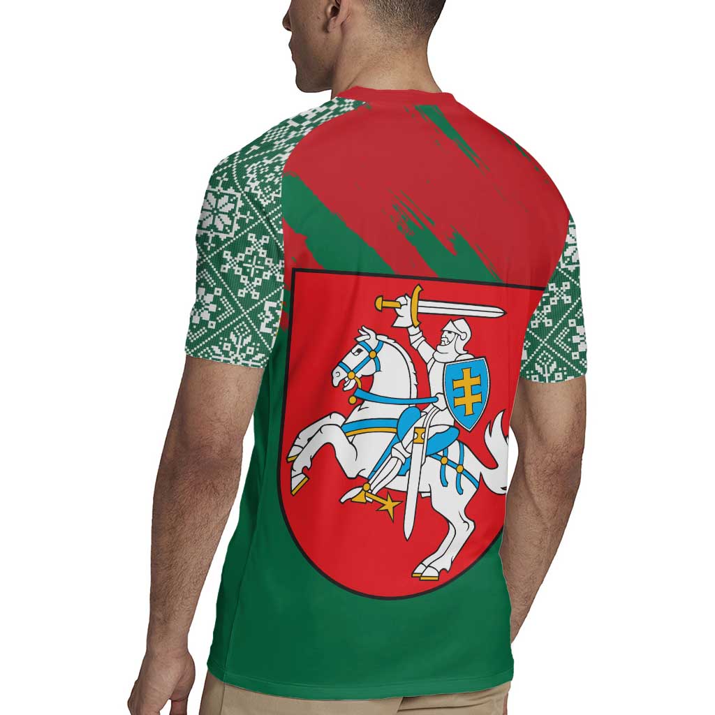 Lithuania Emblem Rugby Jersey National Symbol with Traditional Patterns