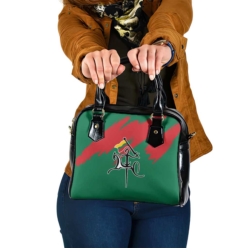 Lithuania Emblem Shoulder Handbag National Symbol with Traditional Patterns
