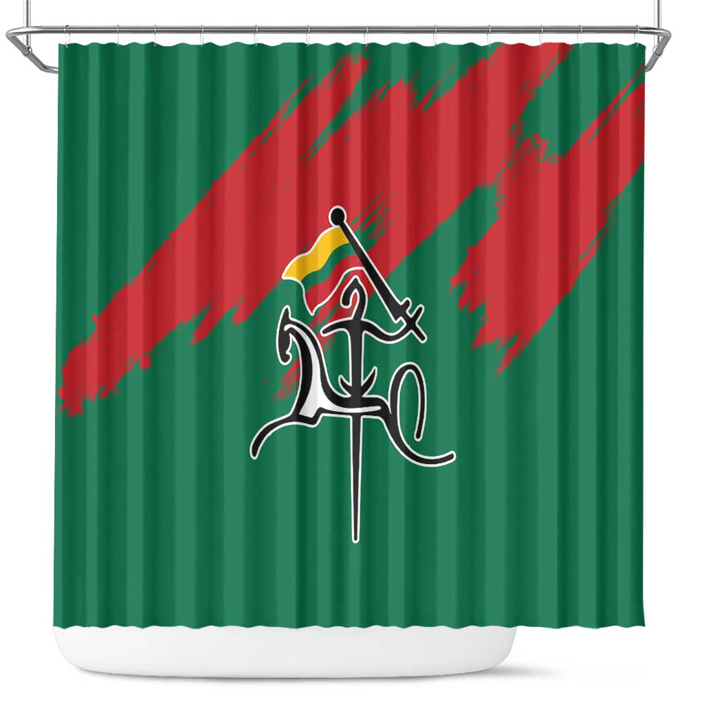 Lithuania Emblem Shower Curtain National Symbol with Traditional Patterns