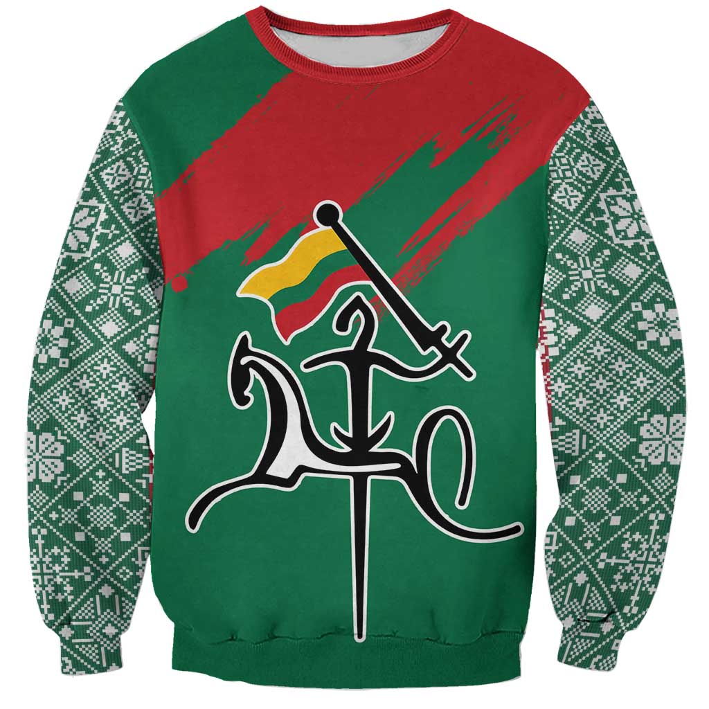 Lithuania Emblem Sweatshirt National Symbol with Traditional Patterns