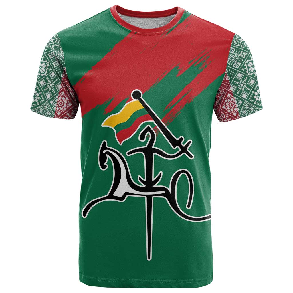 Lithuania Emblem T Shirt National Symbol with Traditional Patterns