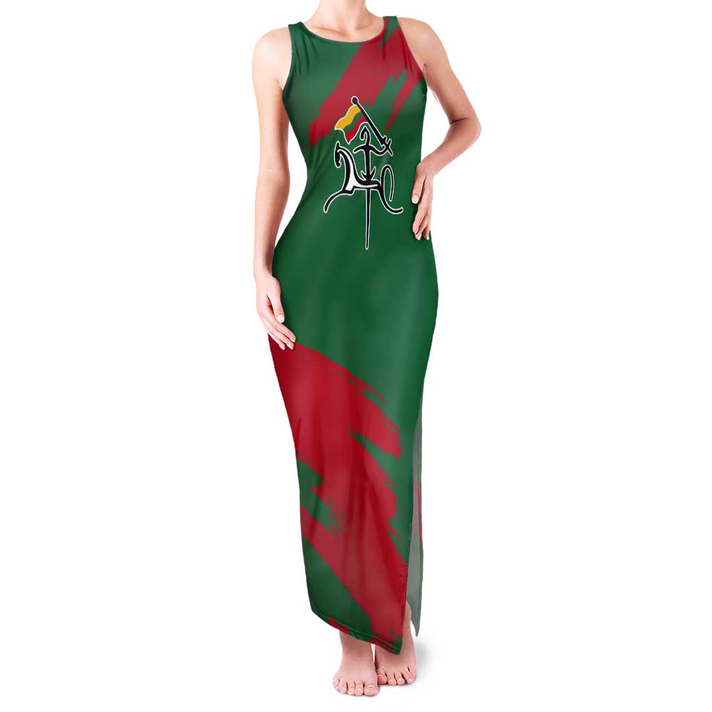 Lithuania Emblem Tank Maxi Dress National Symbol with Traditional Patterns