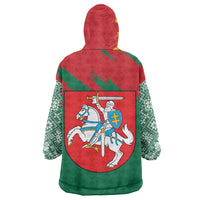 Lithuania Emblem Wearable Blanket Hoodie National Symbol with Traditional Patterns
