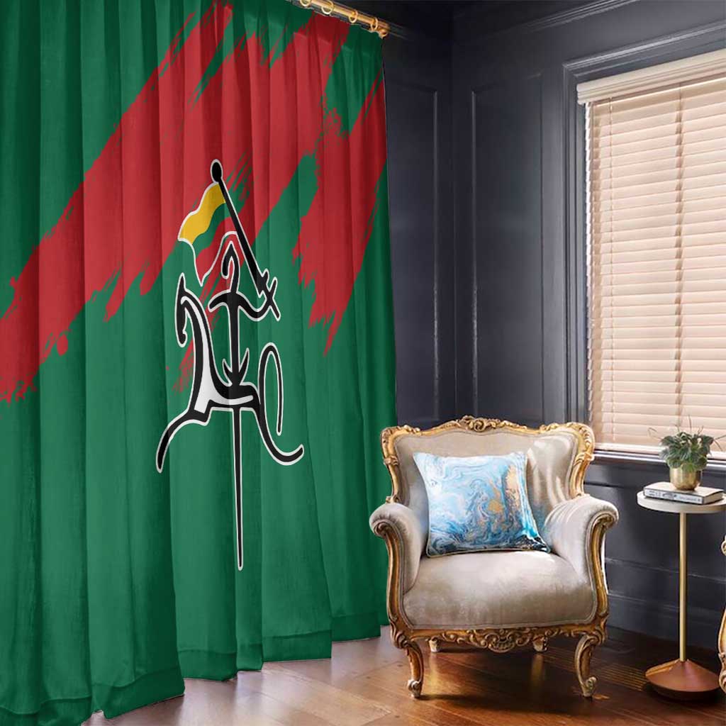 Lithuania Emblem Window Curtain National Symbol with Traditional Patterns
