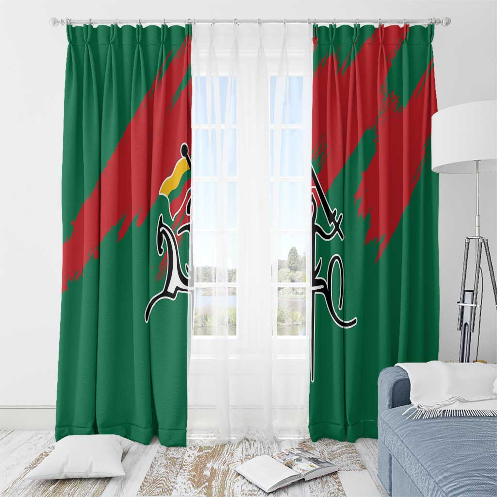 Lithuania Emblem Window Curtain National Symbol with Traditional Patterns