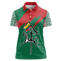 Lithuania Emblem Women Polo Shirt National Symbol with Traditional Patterns