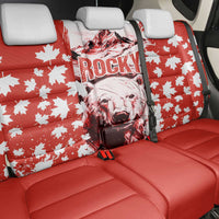 Canada Bear Back Car Seat Cover with Maple Leaf and Rocky Mountain Design