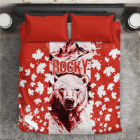 Canada Bear Bedding Set with Maple Leaf and Rocky Mountain Design