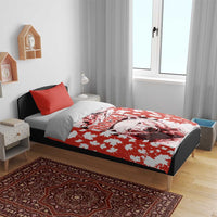 Canada Bear Bedding Set with Maple Leaf and Rocky Mountain Design