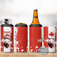 Canada Bear 4 in 1 Can Cooler Tumbler with Maple Leaf and Rocky Mountain Design