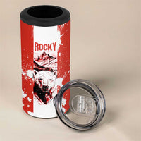 Canada Bear 4 in 1 Can Cooler Tumbler with Maple Leaf and Rocky Mountain Design