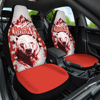 Canada Bear Car Seat Cover with Maple Leaf and Rocky Mountain Design