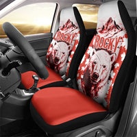 Canada Bear Car Seat Cover with Maple Leaf and Rocky Mountain Design