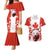 Canada Bear Couples Matching Mermaid Dress and Hawaiian Shirt with Maple Leaf and Rocky Mountain Design