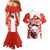 Canada Bear Couples Matching Mermaid Dress and Hawaiian Shirt with Maple Leaf and Rocky Mountain Design