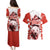 Canada Bear Couples Matching Puletasi and Hawaiian Shirt with Maple Leaf and Rocky Mountain Design