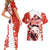 Canada Bear Couples Matching Short Sleeve Bodycon Dress and Hawaiian Shirt with Maple Leaf and Rocky Mountain Design