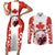 Canada Bear Couples Matching Short Sleeve Bodycon Dress and Long Sleeve Button Shirt with Maple Leaf and Rocky Mountain Design