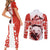 Canada Bear Couples Matching Short Sleeve Bodycon Dress and Long Sleeve Button Shirt with Maple Leaf and Rocky Mountain Design